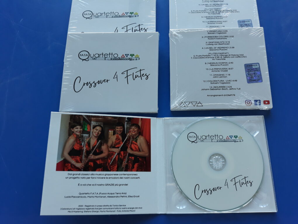 Duplicazione cd Quartetto F.A.T.A. “Crossover for flutes”
